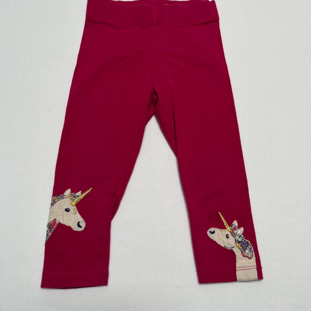 Mini Boden unicorn appliqué leggings, size 18-24m